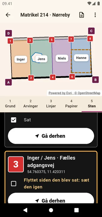 Skelstenene, at gå hen til og sætte hak ved, når de er sat