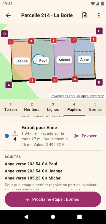 Les papiers : l'extrait d'un héritier et les soultes