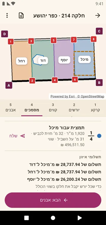 המסמכים: תמצית של יורש ותשלומי האיזון