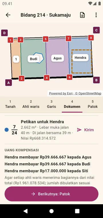 Dokumen: petikan seorang ahli waris dan uang kompensasi