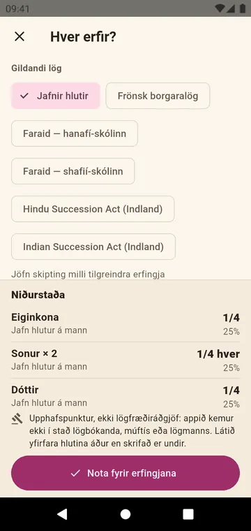 Hver erfir? Hlutirnir samkvæmt Hindu Succession Act