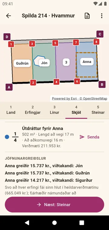 Skjölin: útdráttur erfingja og jöfnunargreiðslurnar