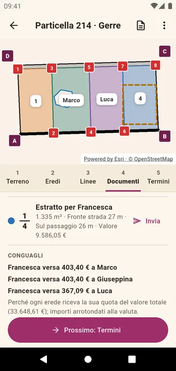 I documenti: l'estratto di un erede e i conguagli