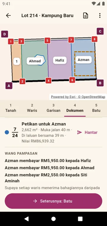Dokumen: petikan seorang waris dan wang pampasan