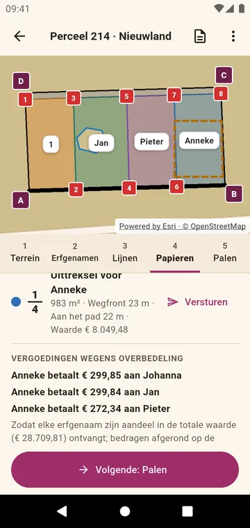 De papieren: het uittreksel van een erfgenaam en de bijbetalingen