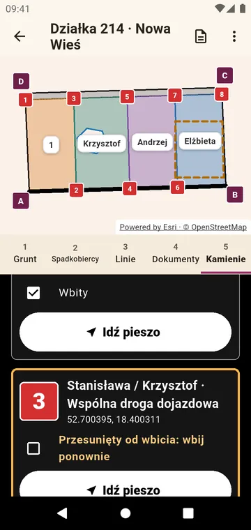 Kamienie graniczne: dojdź do nich i odhacz po wbiciu