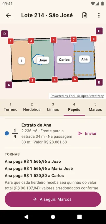 Os papéis: o extrato de um herdeiro e as tornas