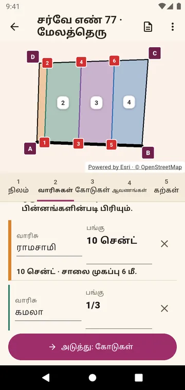 வாரிசுகளும் அவர்களின் பங்குகளும், பின்னமாக அல்லது பரப்பாக