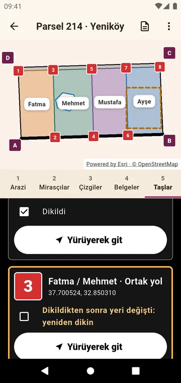 Sınır taşları: yürüyerek gidin, dikildiğinde işaretleyin
